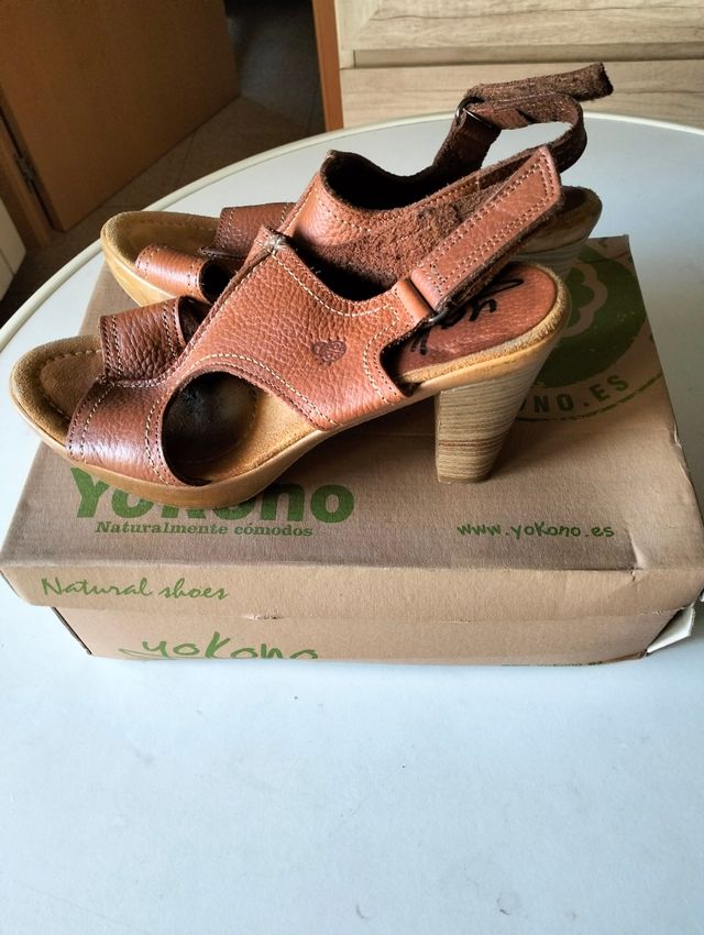 Oferta!Sandalias piel camel