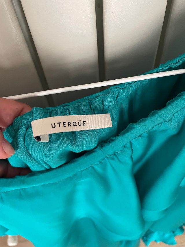 Blusa Satinada Azul Turquesa Uterqüe T.M.