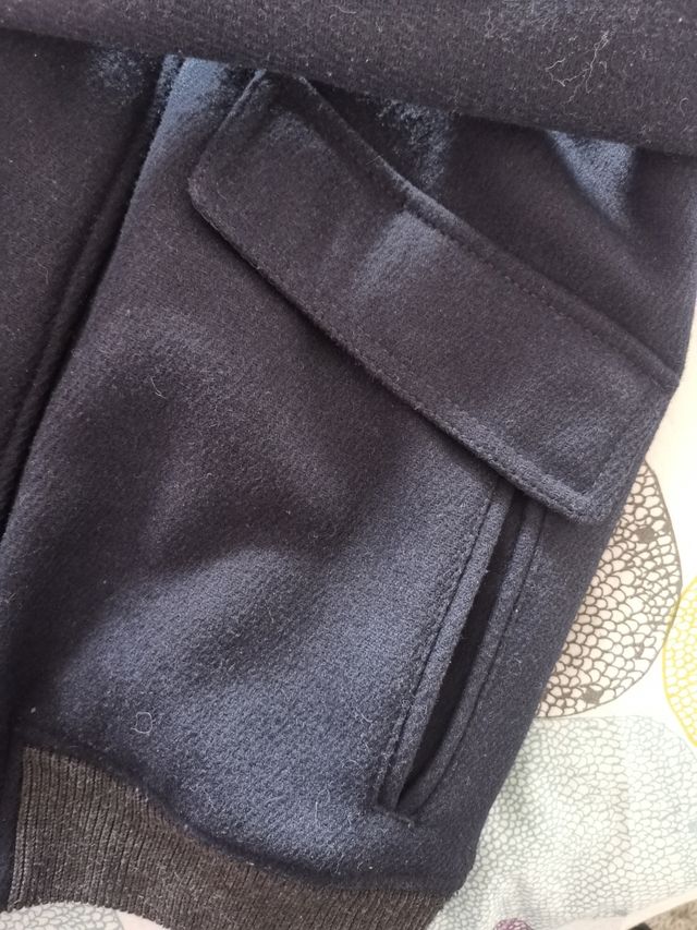 Abrigo azul marino de paño Talla M Bershka 