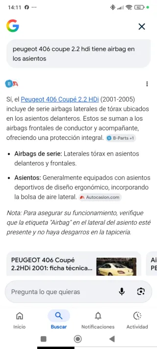 asientos completos Peugeot 406 coupé