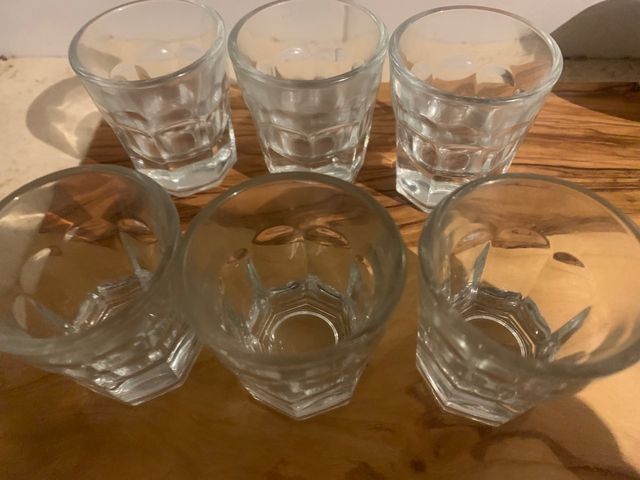 Vasos de licor o chupito 6 unidades de cristal