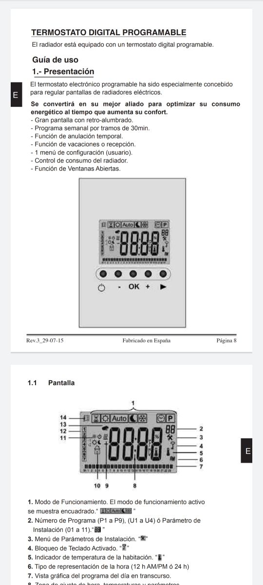 Radiador / emisor termico