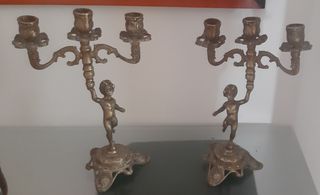Candelabros vintage querubines. Son preciosos...