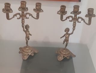 Candelabros vintage querubines. Son preciosos...