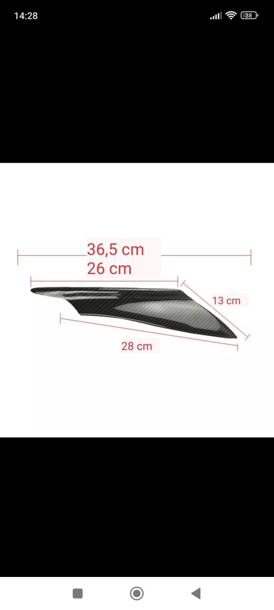 canards delanteros universales carbono