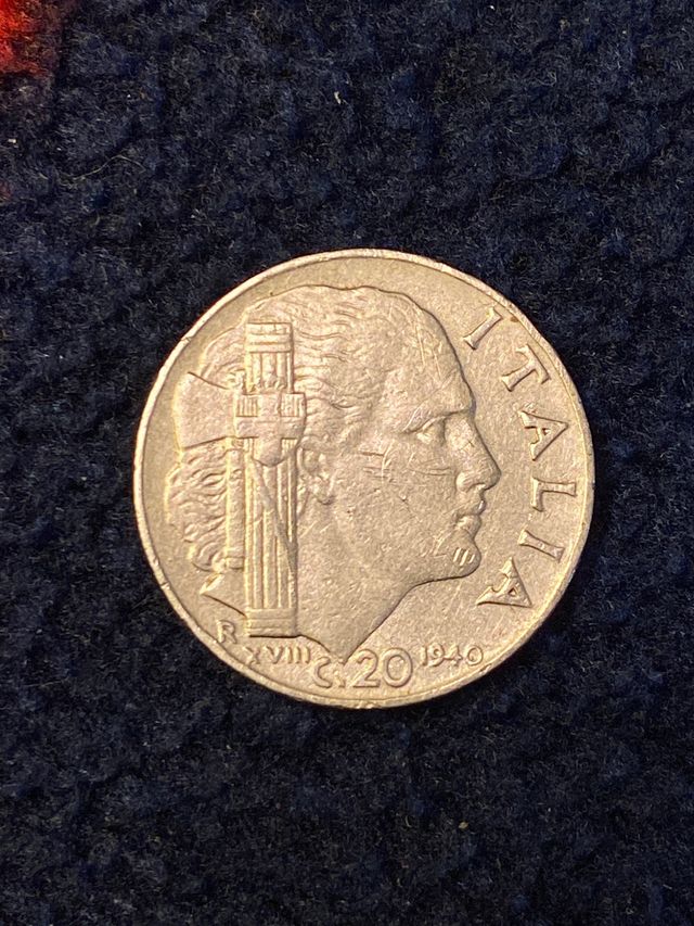 Moneta 20 centesimi 1940 Vittorio Emanuele III