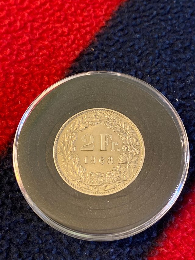 Moneda 2 Franchi Svizzeri Helvetia 1968 moneda
