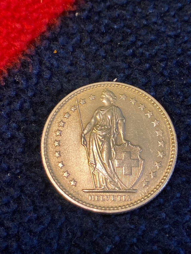 Moneda 2 Franchi Svizzeri Helvetia 1968 moneda