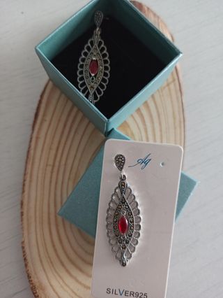 Pendientes Vintage NUEVOS plata de ley y cristal