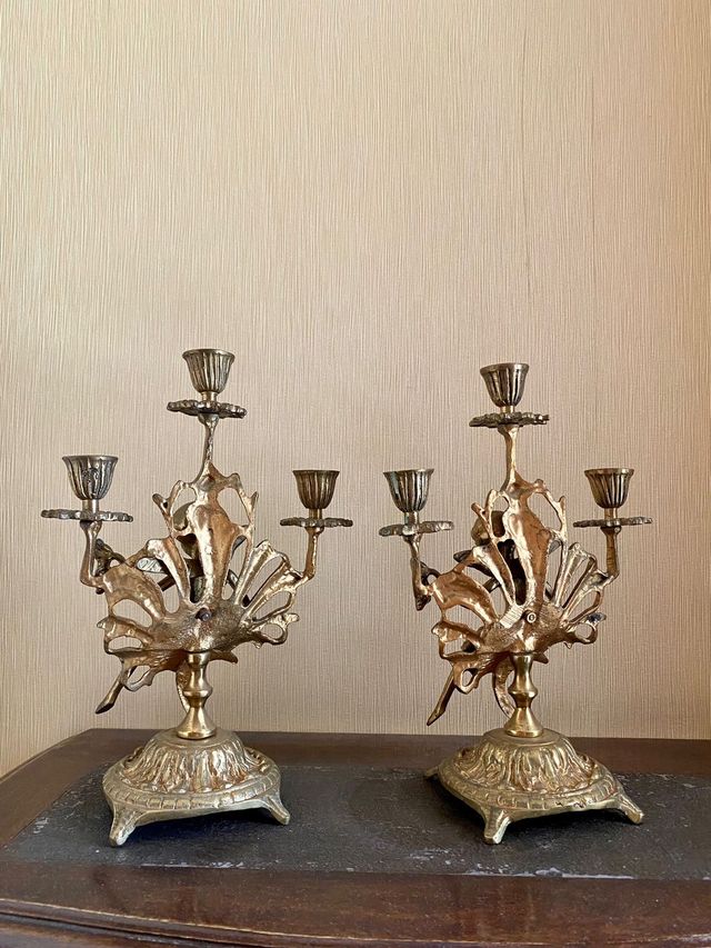 Candelabros Bronce Querubines