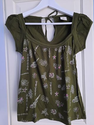 Camiseta Xdye (Pull & Bear) verde Talla S