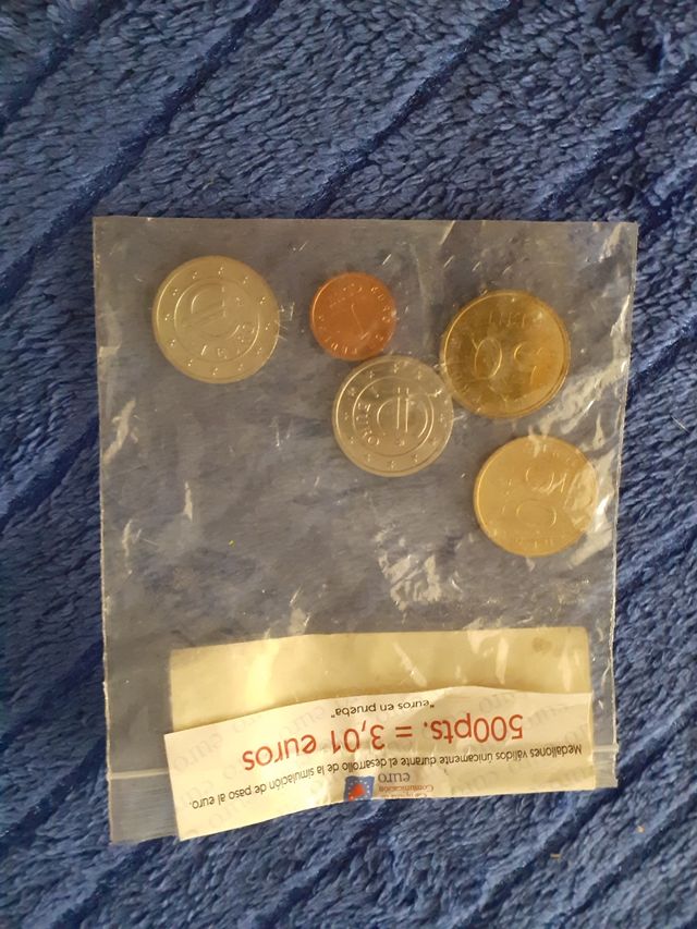 Monedas euros de prueba