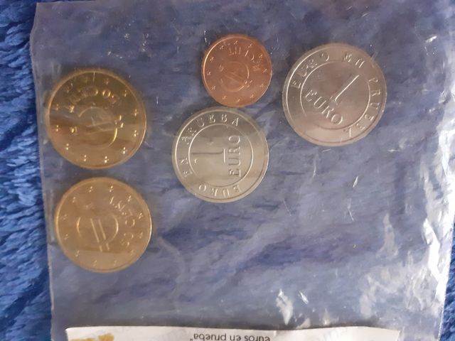 Monedas euros de prueba