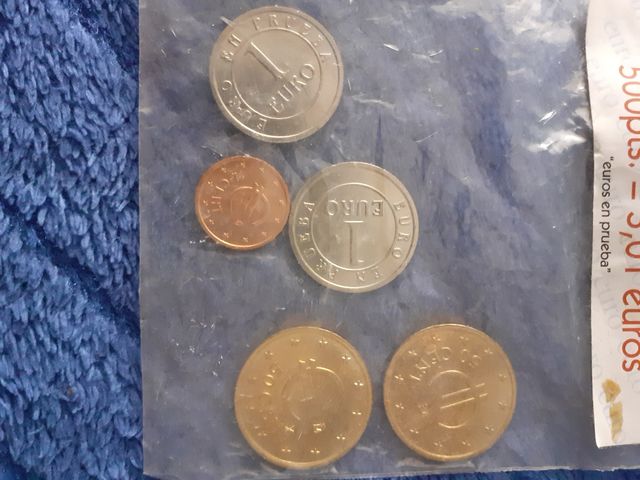 Monedas euros de prueba