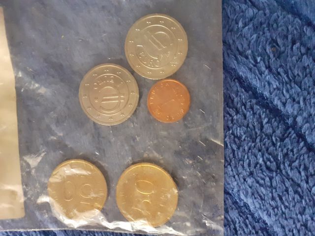 Monedas euros de prueba