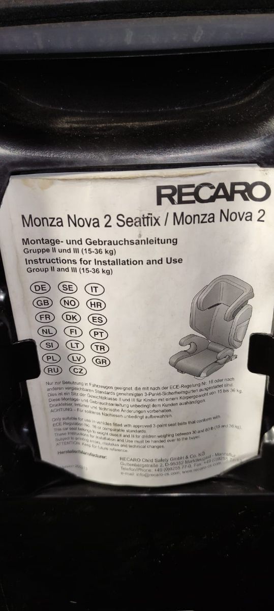 Silla coche Recaro  Monza Nova 2 seatfix