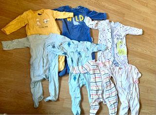 Pack de 7 pijamas de una pieza de manga larga niño