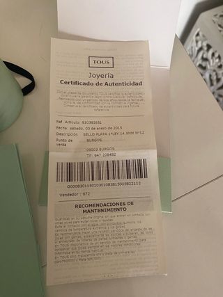 Sello en plata de tous