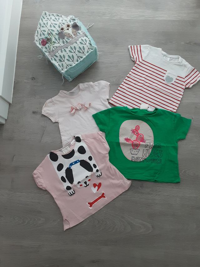 ZARA BABY Pack camisetas T. 6-9 meses