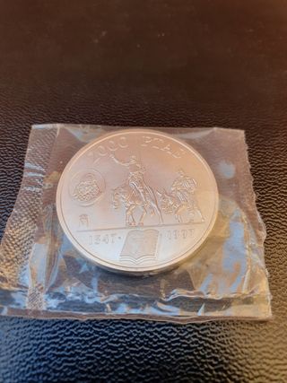ESPAÑA 1997 MIGUEL DE CERVANTES MONEDA 2000 PTAS.