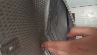 Bolso de rafia plateado