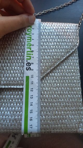 Bolso de rafia plateado