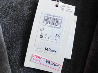 Abrigo Corte Inglés talla XS oversize SIN ESTRENAR