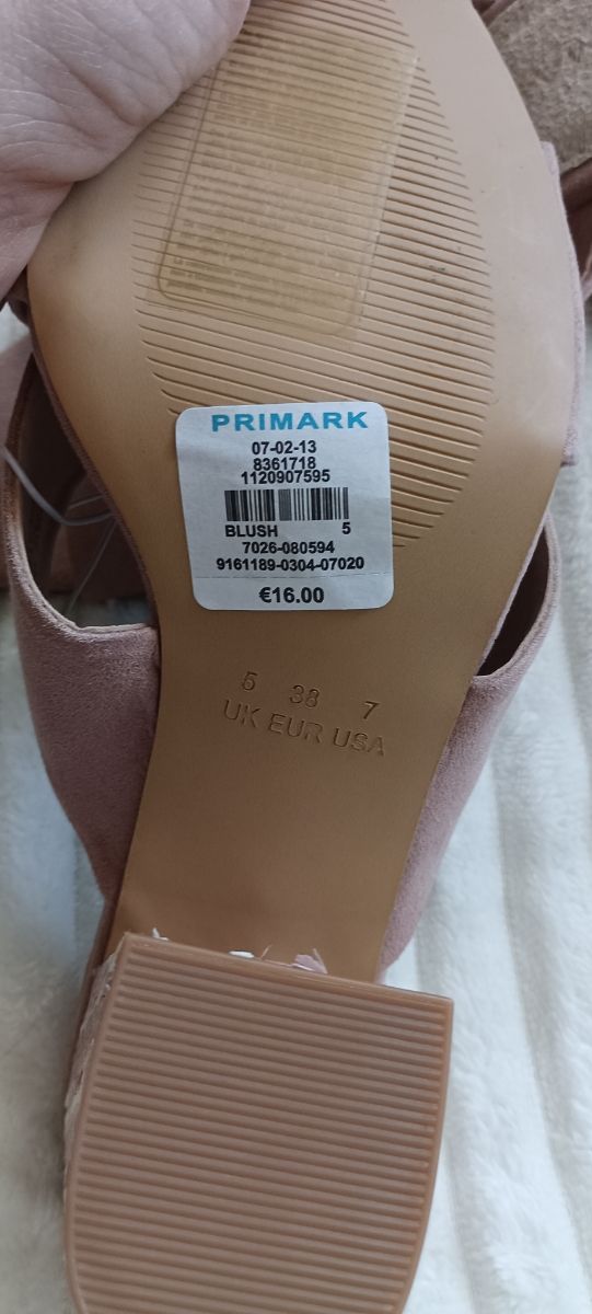 SANDALI PRIMARK ROSA MULE MISURA 38