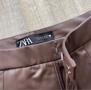 Pantalón corto vestir cuero marrón