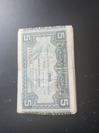 BILLETES 5 PESETAS 1937 BANCO ESPAÑA BILBAO
