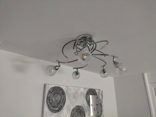 Lampara 5 brazos niquelados led