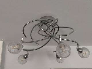 Lampara 5 brazos niquelados led