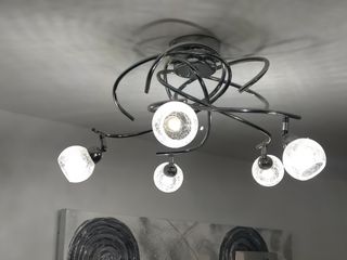 Lampara 5 brazos niquelados led