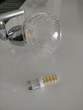 Lampara 5 brazos niquelados led