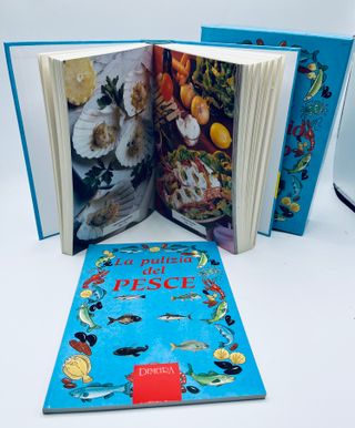 2 Libri italiani con 800 ricette di pesce
