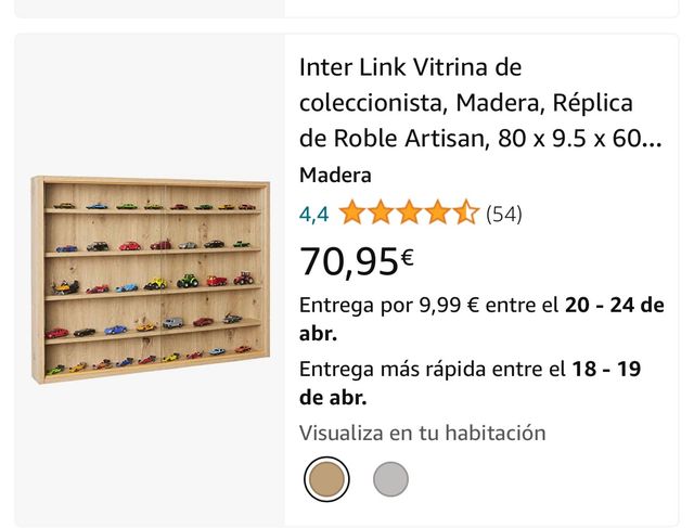 Vitrina coleccionista de pared
