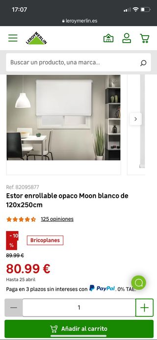 Estores blancos Leroy Merlin. URGE VENTA