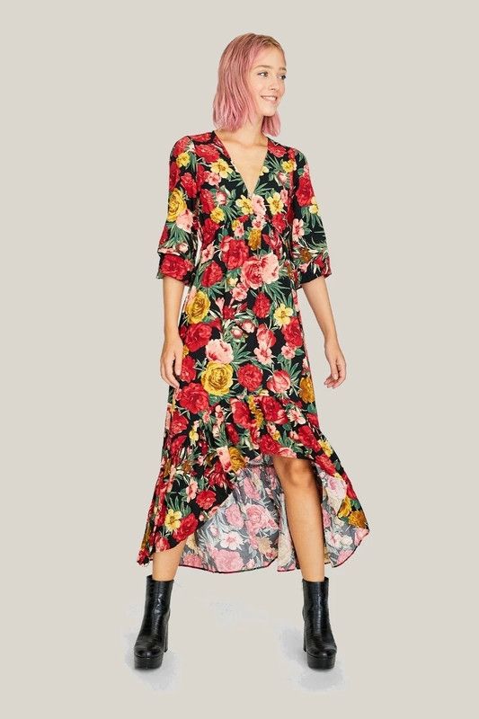 Stradivarius vestido flores estampado M