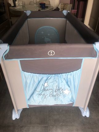 Cuna de viaje Bbest elefante azul y gris