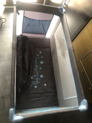 Cuna de viaje Bbest elefante azul y gris