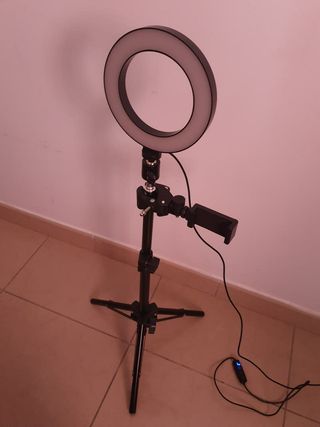 Aro de luz led regulable para fotografia y videos