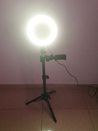 Aro de luz led regulable para fotografia y videos
