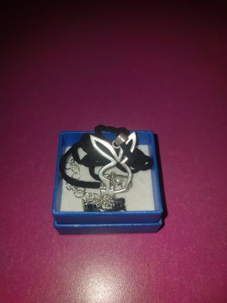 play boy cadena de plata de ley.