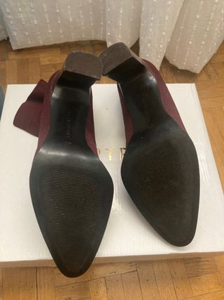 Botín calcetín burdeos Zara Talla 37