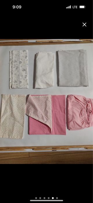 2 juegos de sábanas completas minicuna nuevas