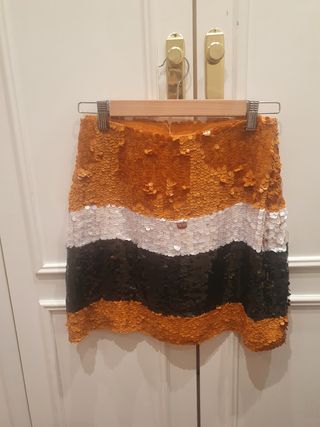 falda lentejuelas Zara Talla S