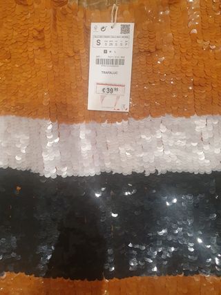 falda lentejuelas Zara Talla S