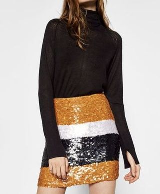 falda lentejuelas Zara Talla S