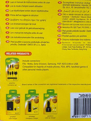 Batería cargador viajes