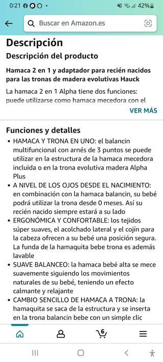 Hauck Alpha 2 en 1 Hamaca Trona.